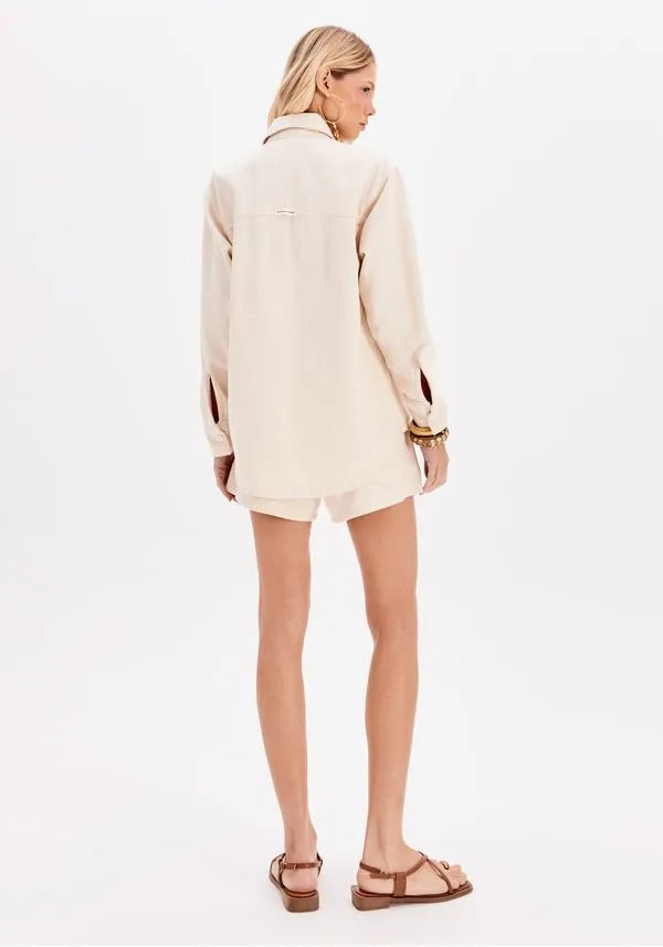 Long sleeve twill shirt with cutouts Baroc Boutique