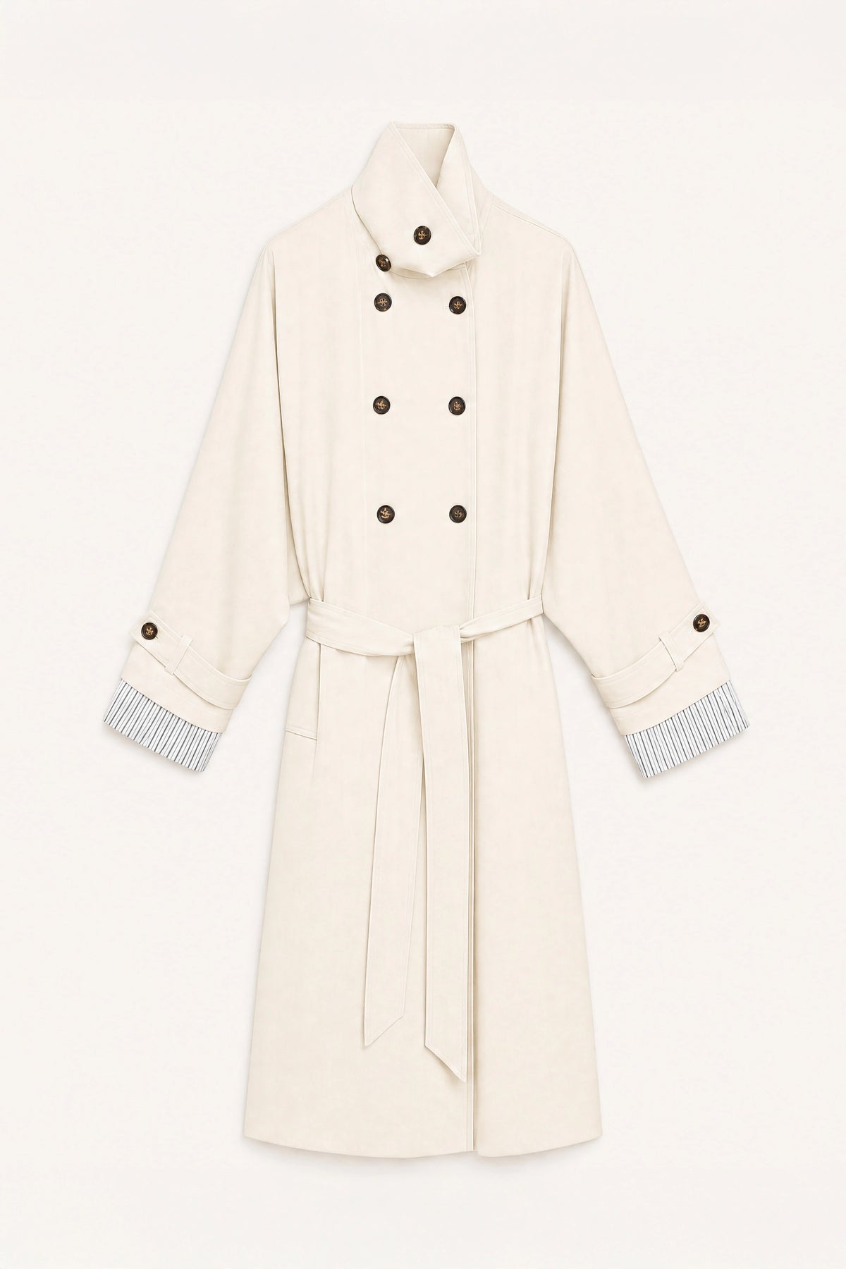 Long trench coat with striped cuffs Baroc Boutique