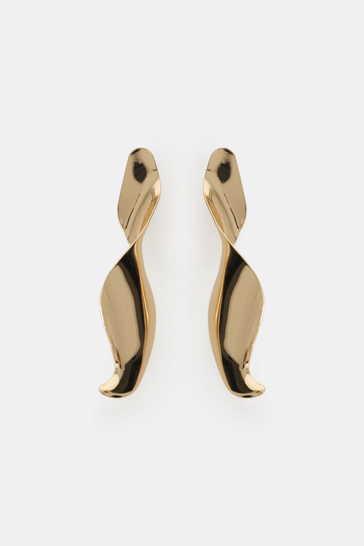 Long wavy earrings with mirror finish Baroc Boutique