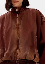 Longline Zippered Denim Jacket with a High Collar Baroc Boutique