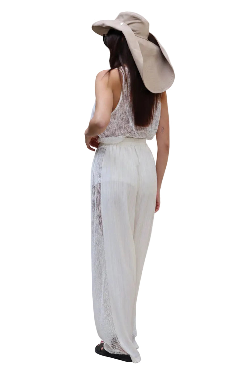 Loose fit pants with net on the sides Baroc Boutique
