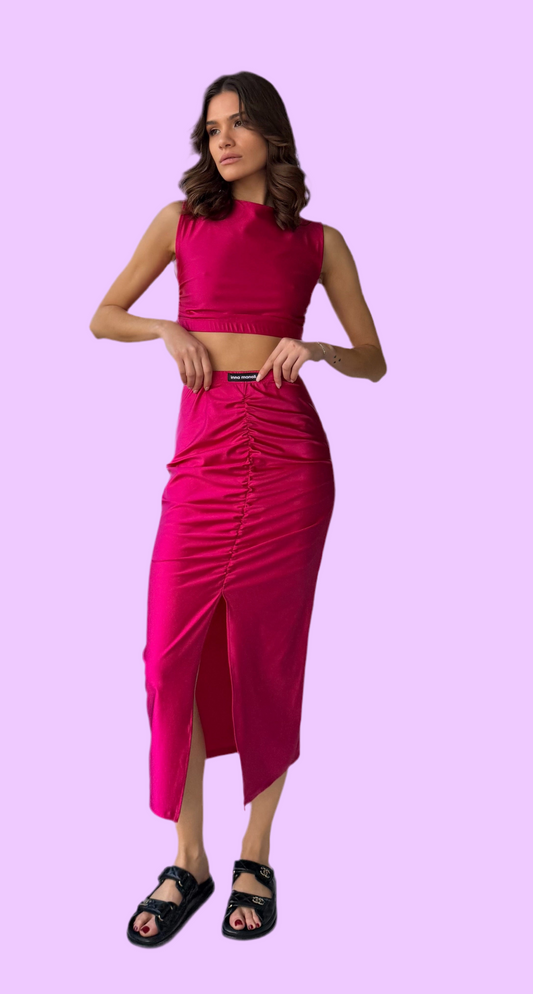 lycra slim line skirt with gathering Baroc Boutique