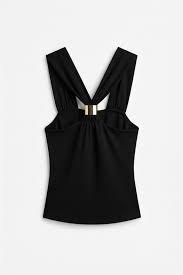 Lycra top with gold detail Baroc Boutique