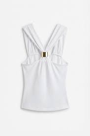 Lycra top with gold detail Baroc Boutique