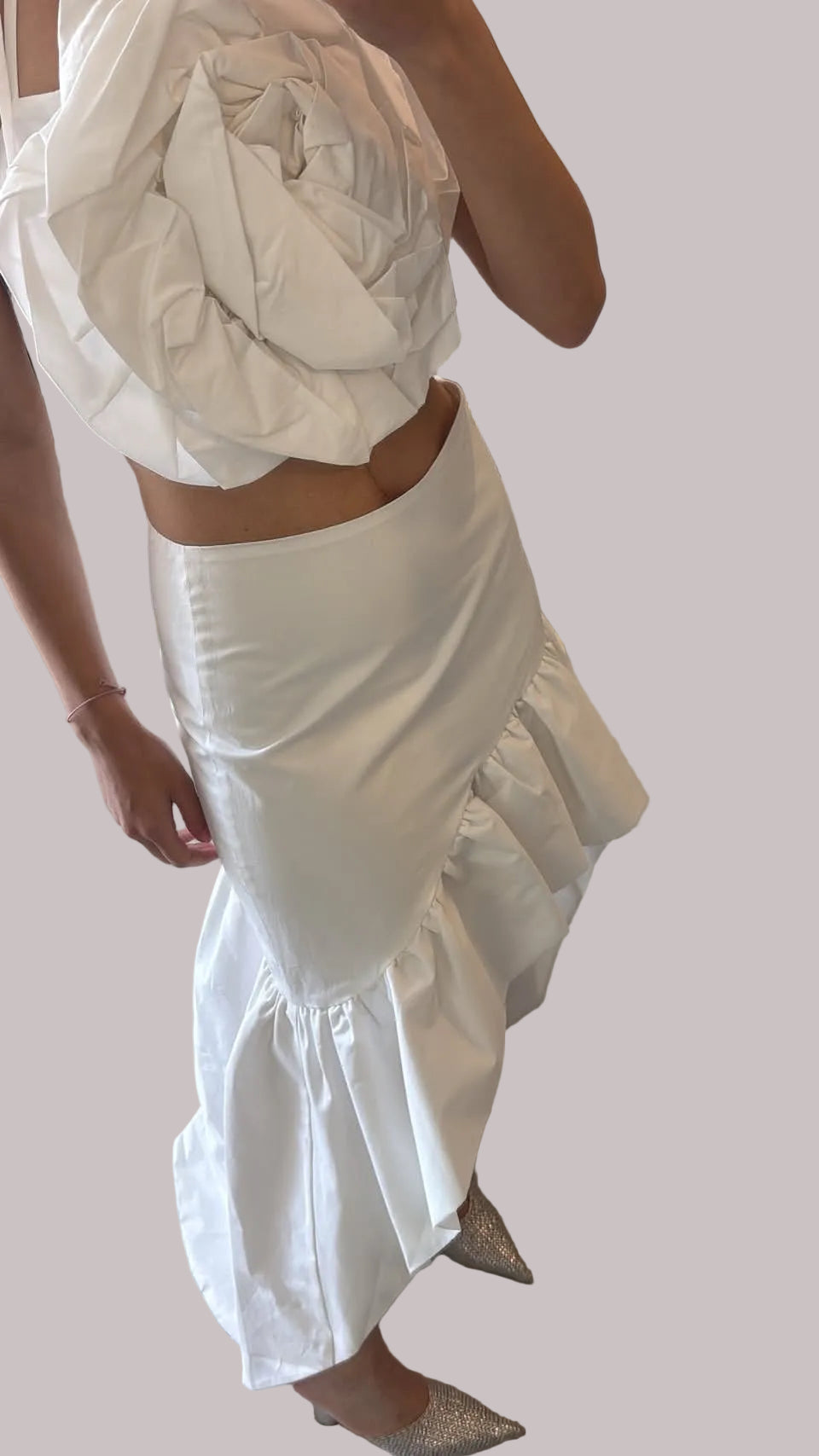 Taftan flower top and matching skirt Baroc Boutique M/L