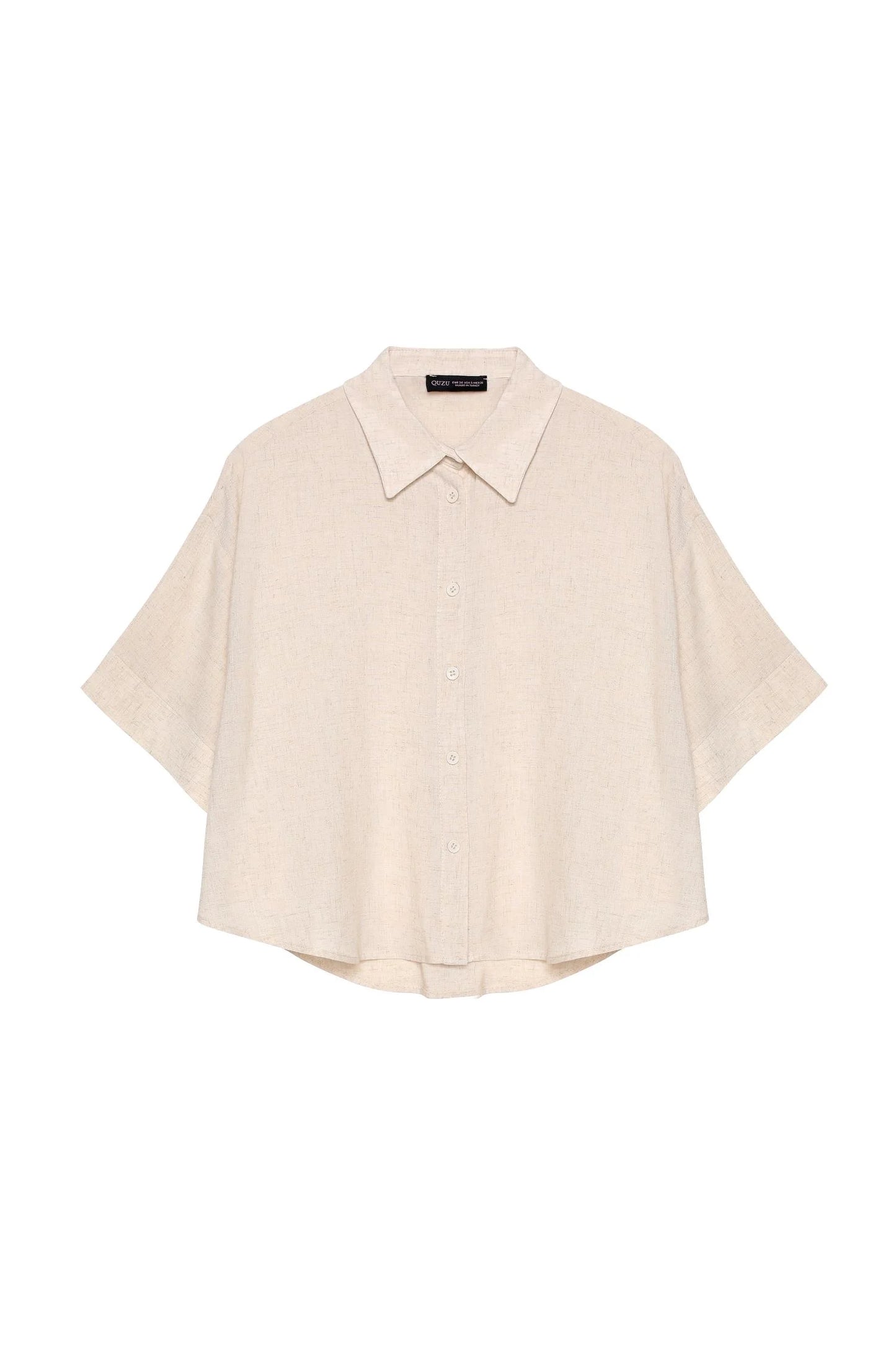 Beige linen crop shirt Baroc Boutique MEDIUM