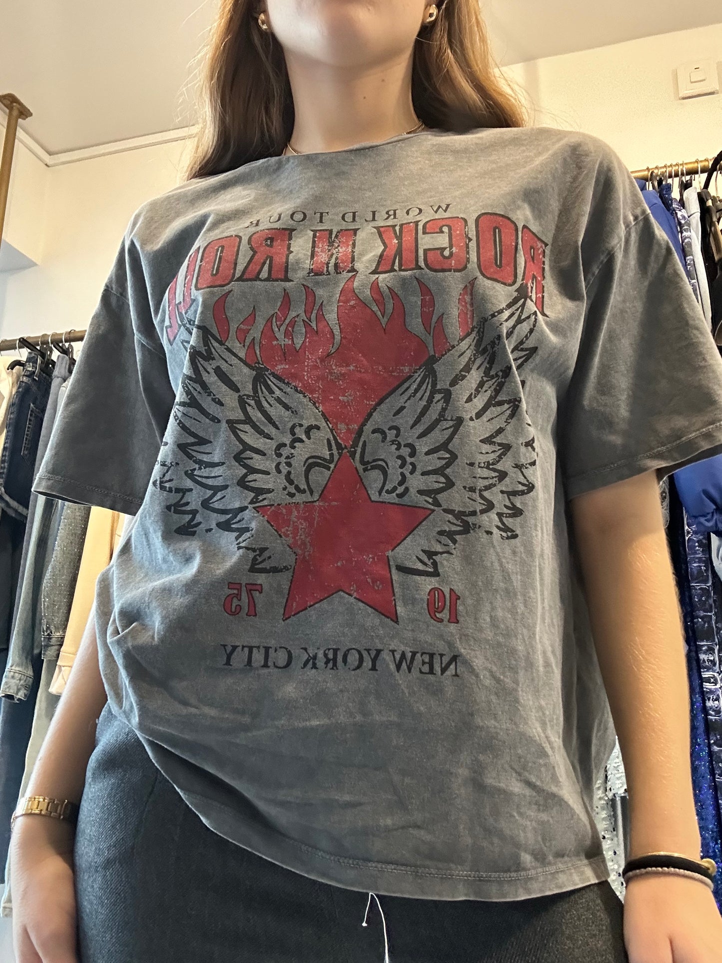 Charcoal grey oversize t-shirt Baroc Boutique Medium