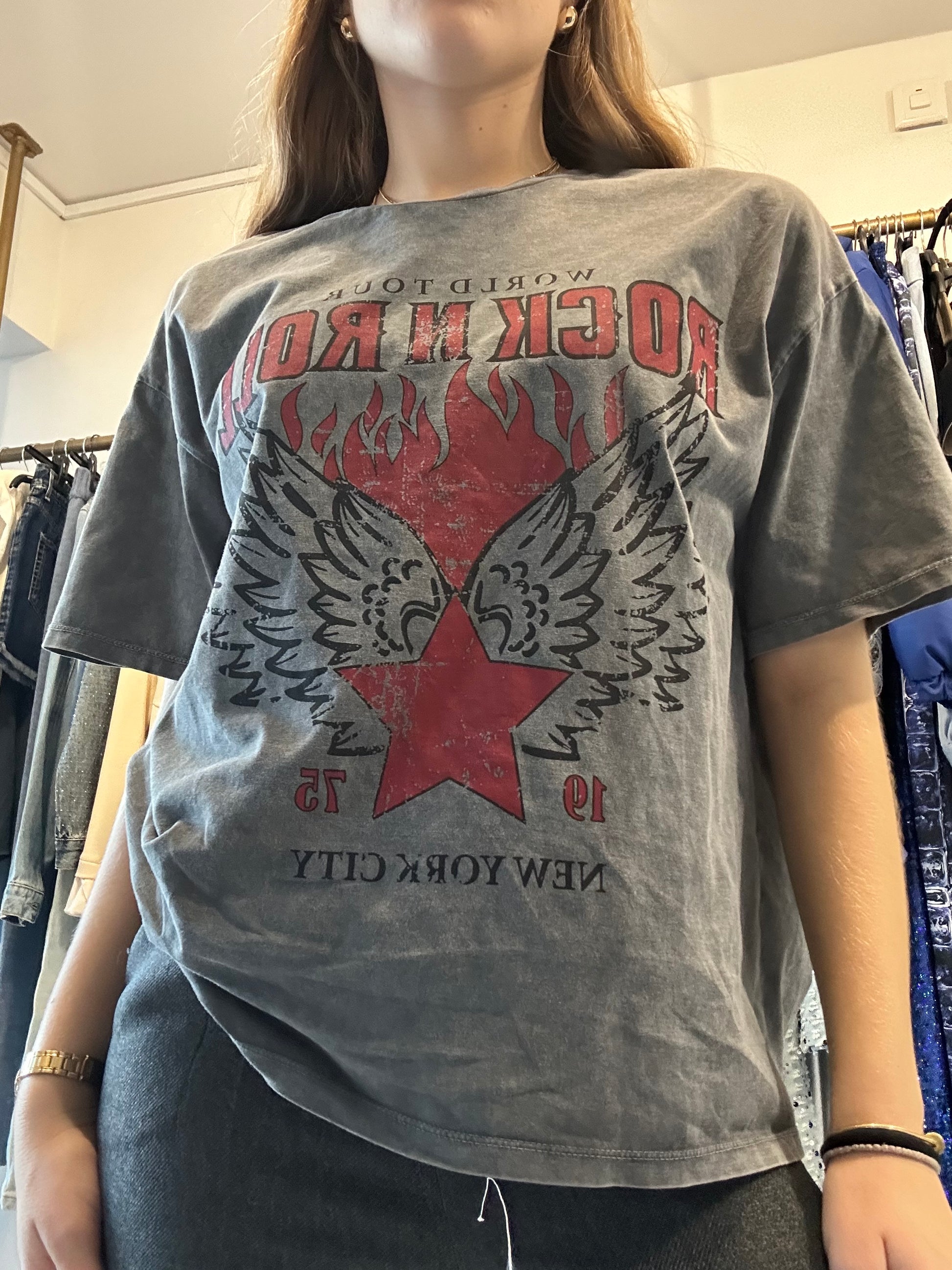 Charcoal grey oversize t-shirt Baroc Boutique Medium