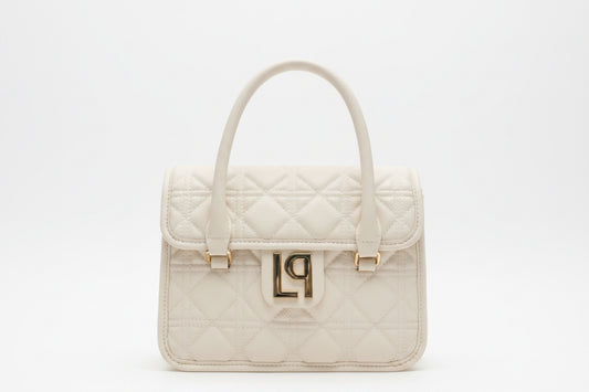 Medium size quilted tote bag with a gold tone metallic pattern Baroc Boutique