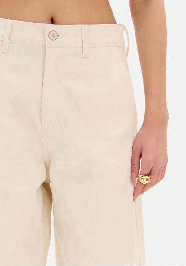 Mid-Rise Wide-Leg Twill Pants with Cargo Pockets Baroc Boutique