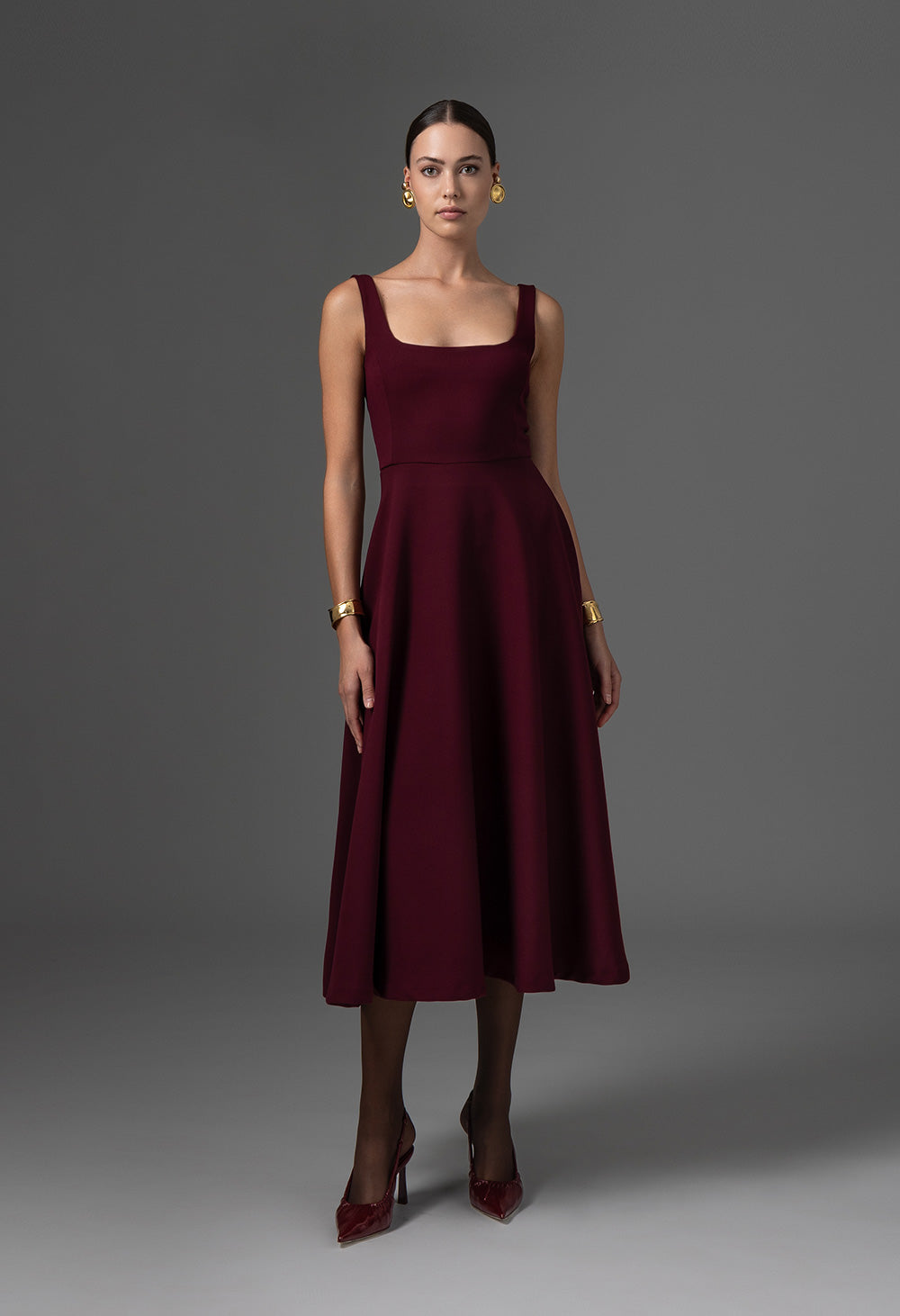 Midi dress with pleads Baroc Boutique