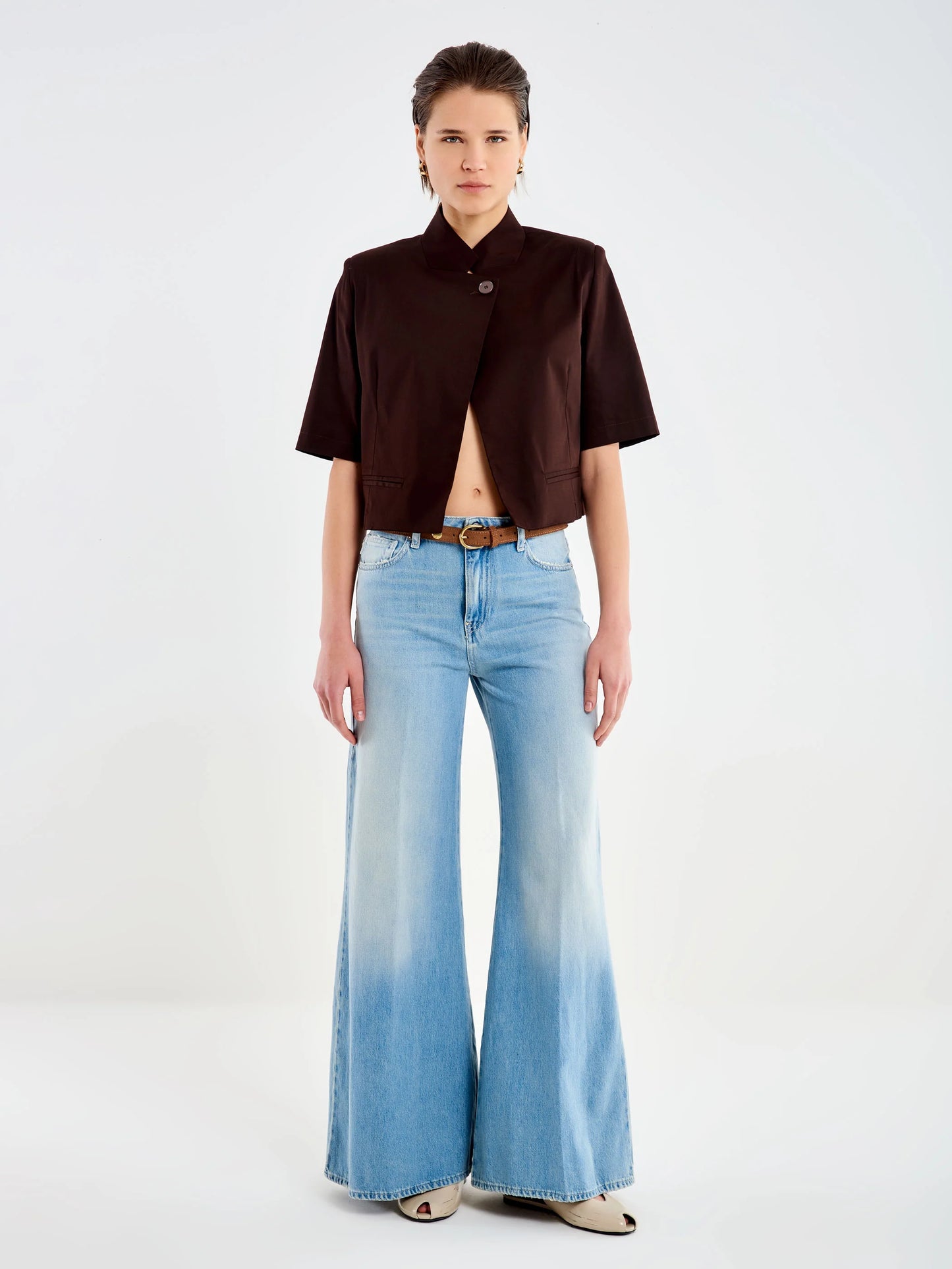 Boxy crop blazer Baroc Boutique MIDNIGHT BLUE / Small