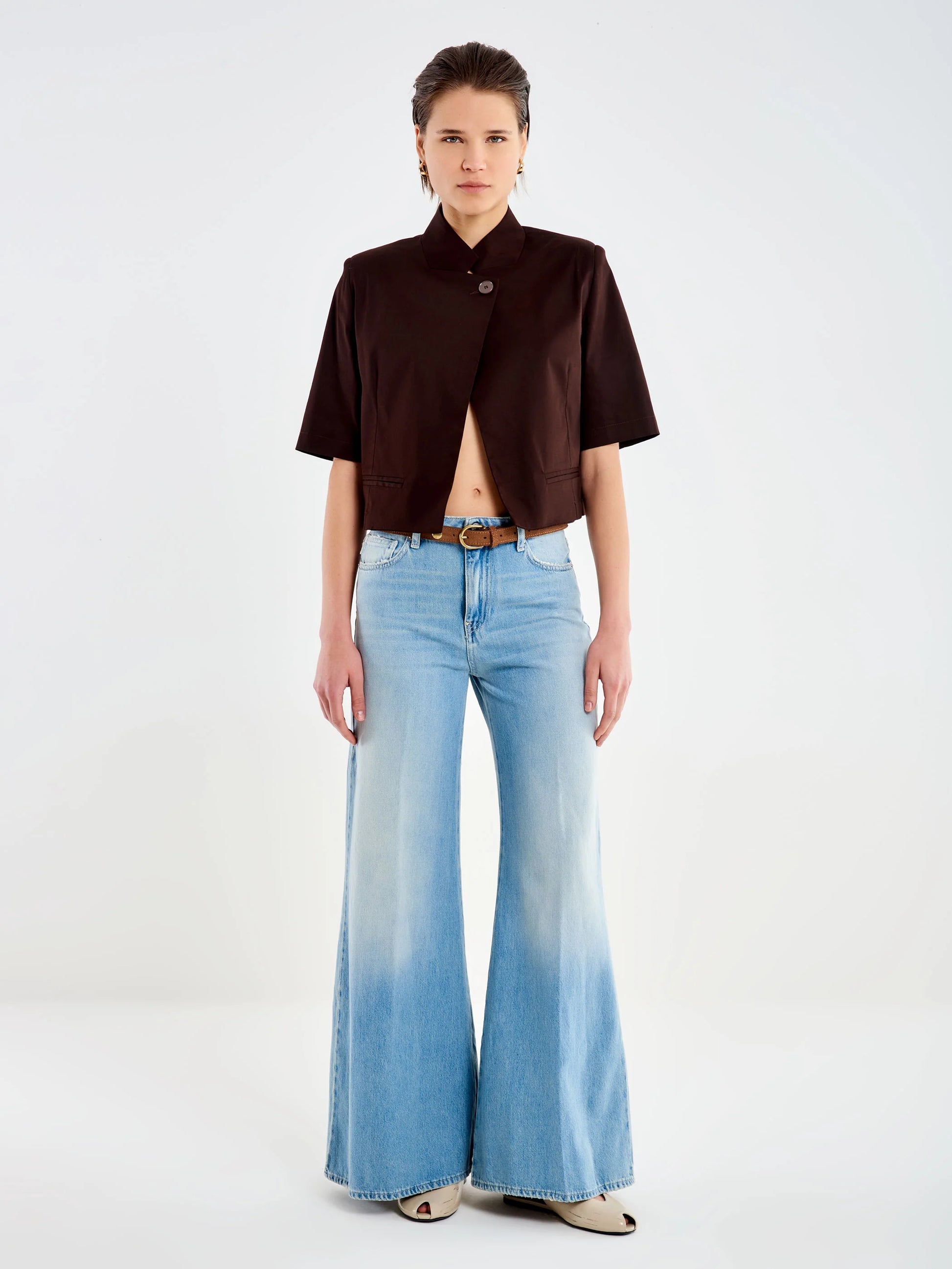 Boxy crop blazer Baroc Boutique MIDNIGHT BLUE / Small