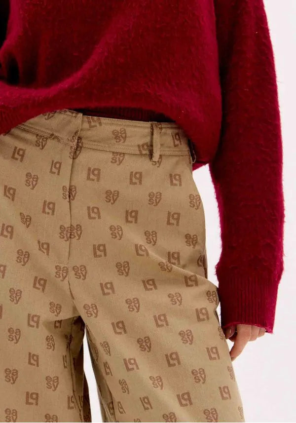 Monogram tailored wide leg pants Baroc Boutique
