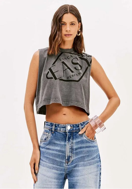 Muscle crop gray t-shirt Baroc Boutique