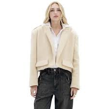 My Favorite Things Women's Oversized Cropped Wool-Blend Jacket Baroc Boutique