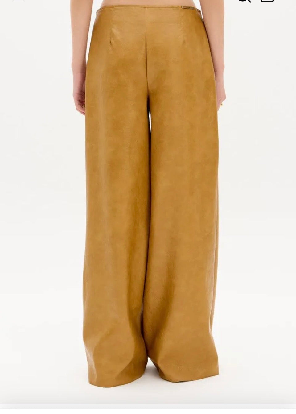 My Favorite Things Women's PU Leather Palazzo Pants - Curry Yellow Baroc Boutique