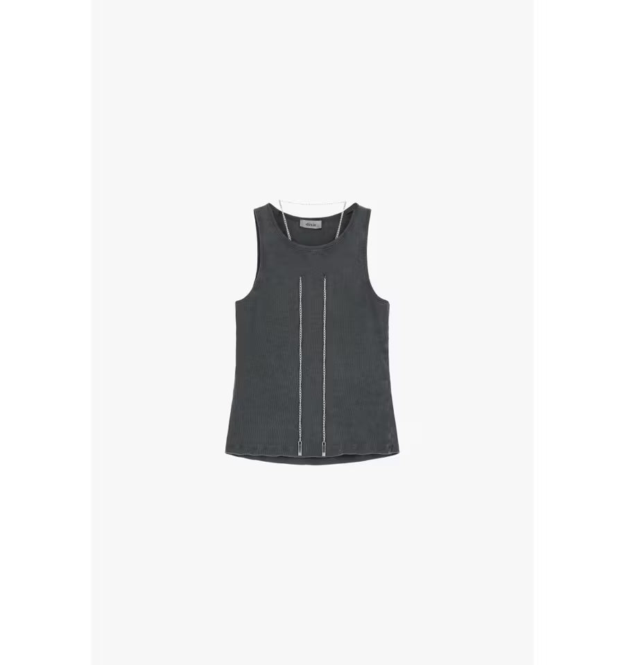 Neck Top With Front Double Chain Detail Baroc Boutique