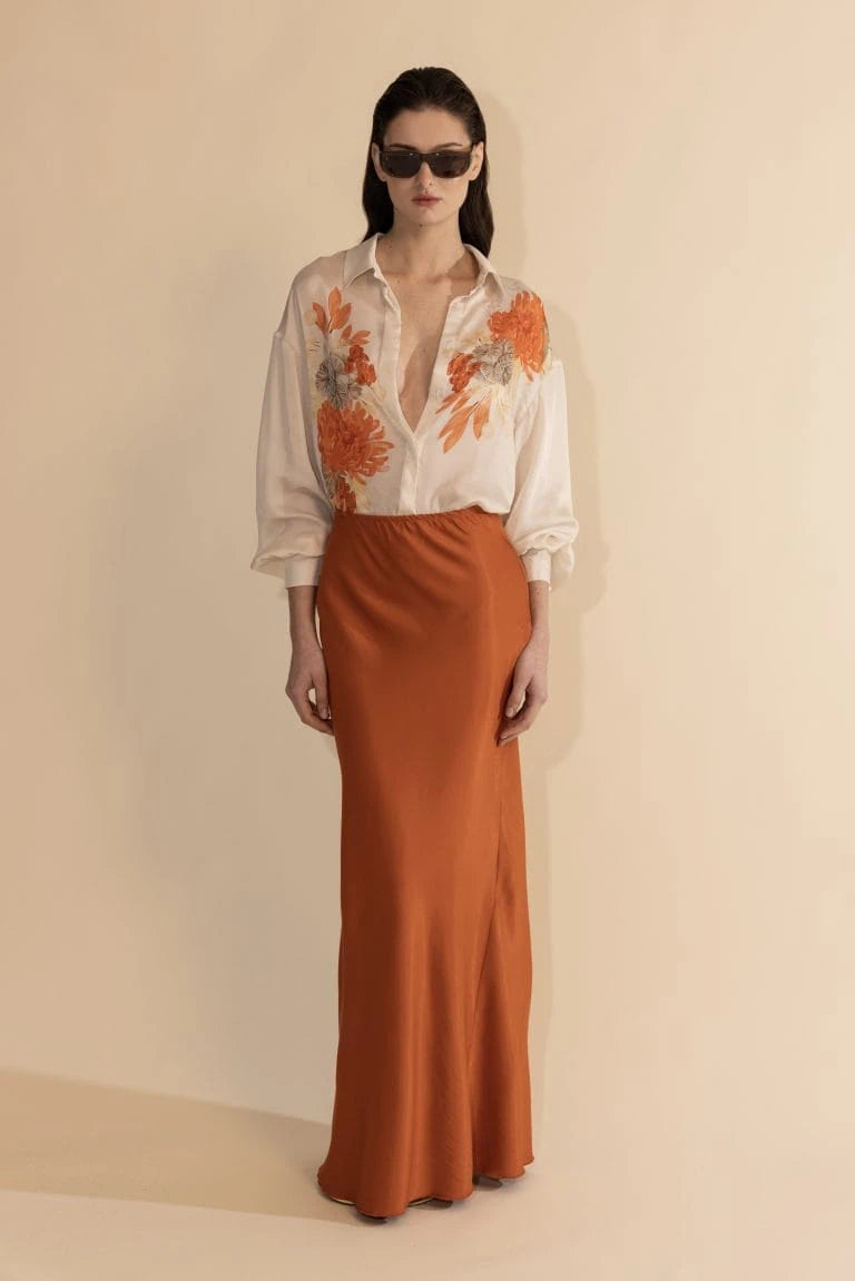 Odessa burnt orange skirt Baroc Boutique