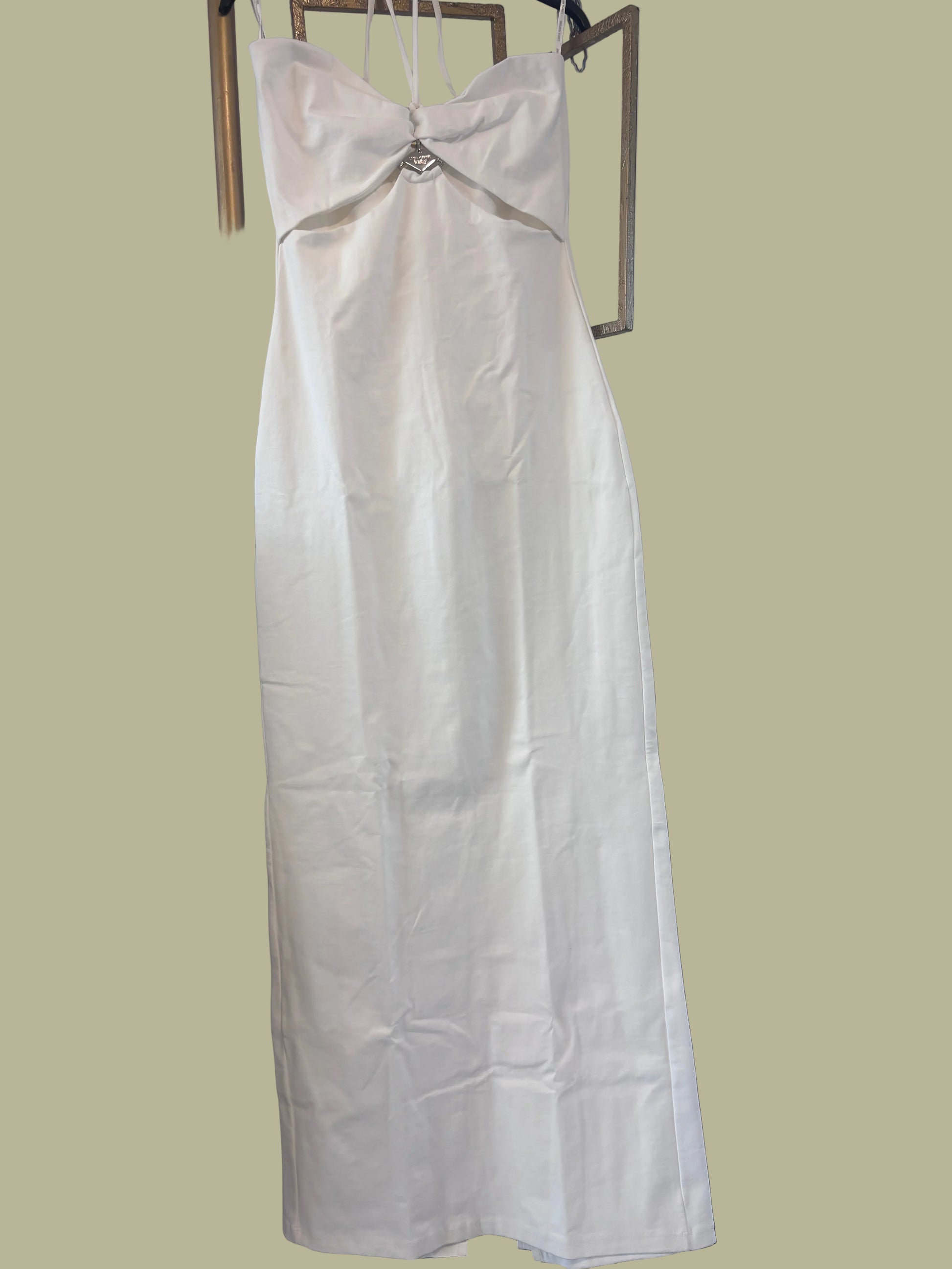 Offwhite slim fit long dress Baroc Boutique