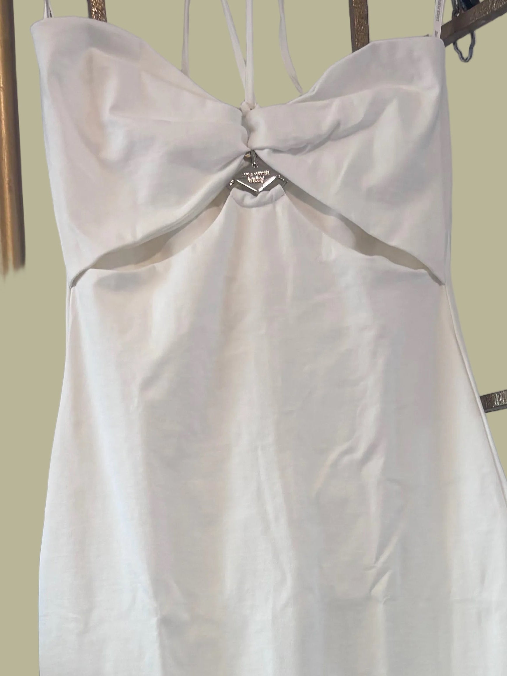Offwhite slim fit long dress Baroc Boutique
