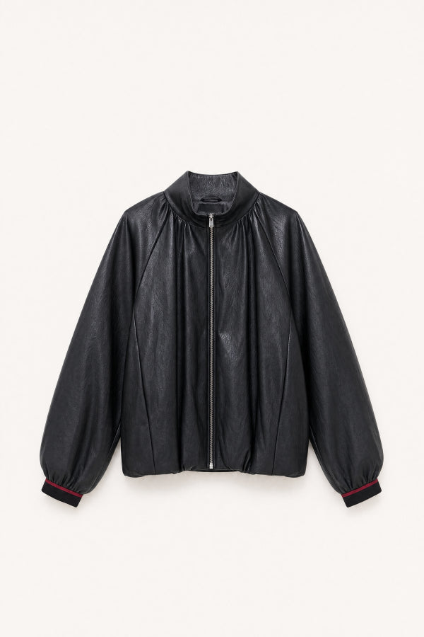 Black faux leather bomber jacket Baroc Boutique One size