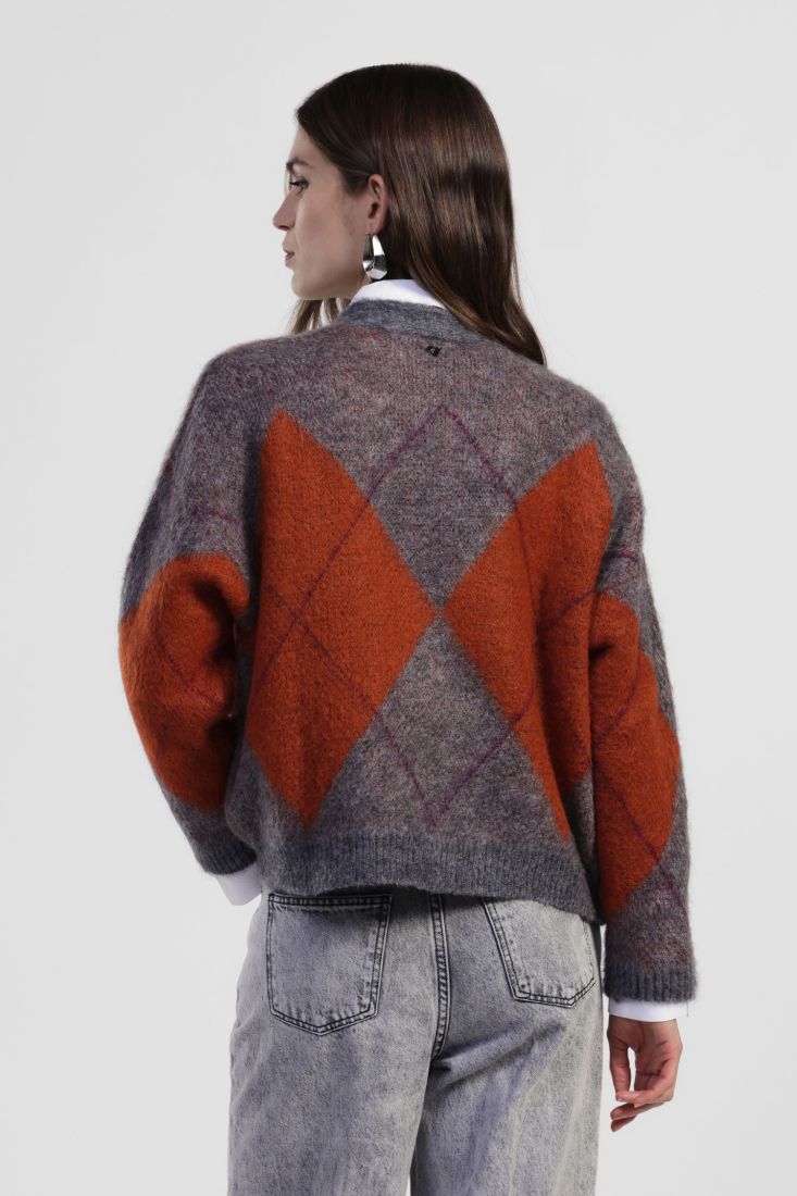 Cardigan with diamond pattern and long sleeves Baroc Boutique One size