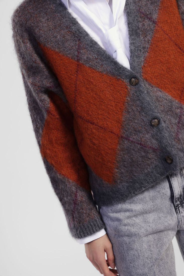 Cardigan with diamond pattern and long sleeves Baroc Boutique One size