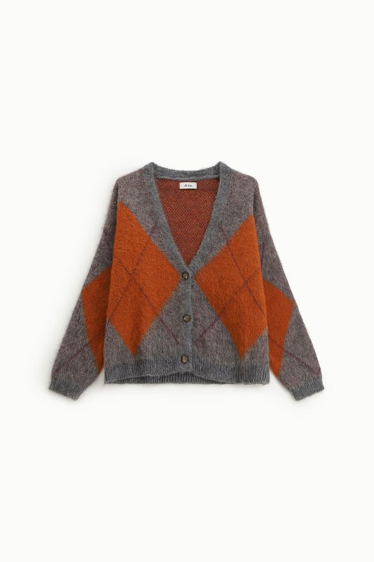 Cardigan with diamond pattern and long sleeves Baroc Boutique One size