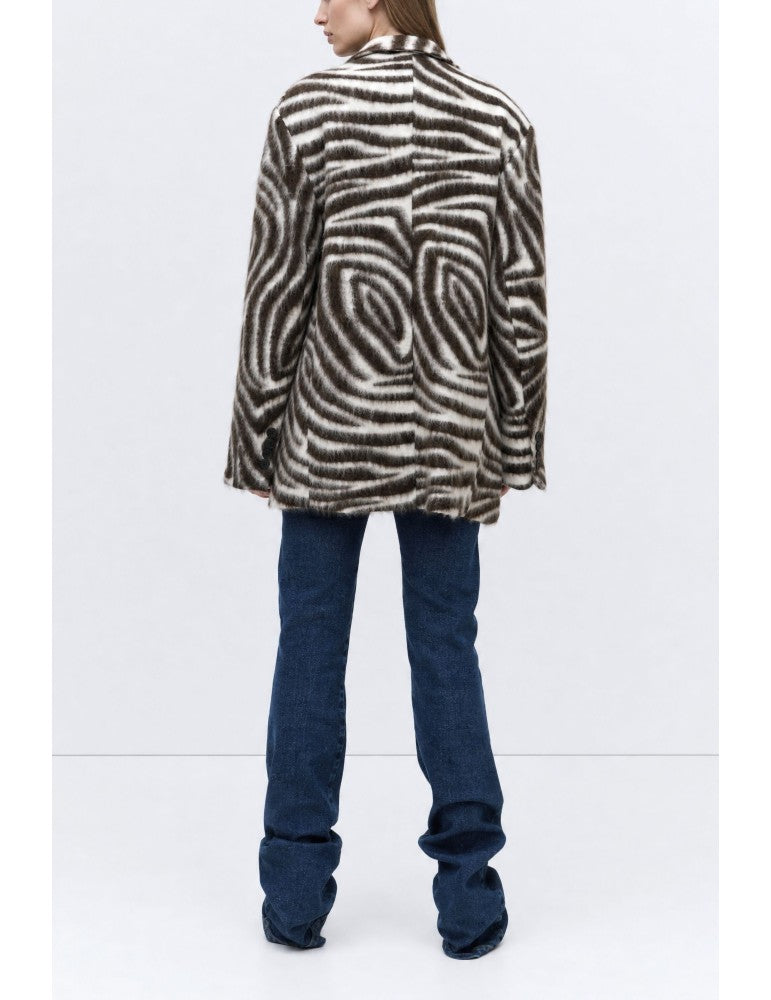Oversized faux fur blazer in zebra print Baroc Boutique One size