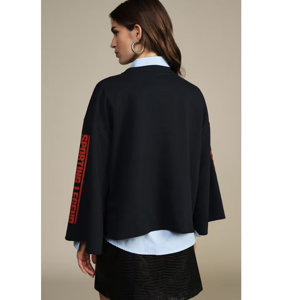 Oversized sweatshirt with front print and wide sleeves Baroc Boutique ONE SIZE