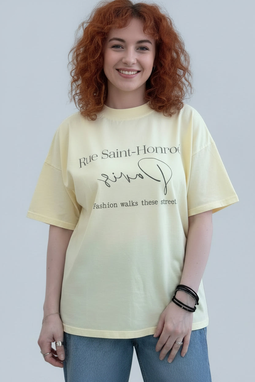 Yellow short sleeve t-shirt Baroc Boutique One size