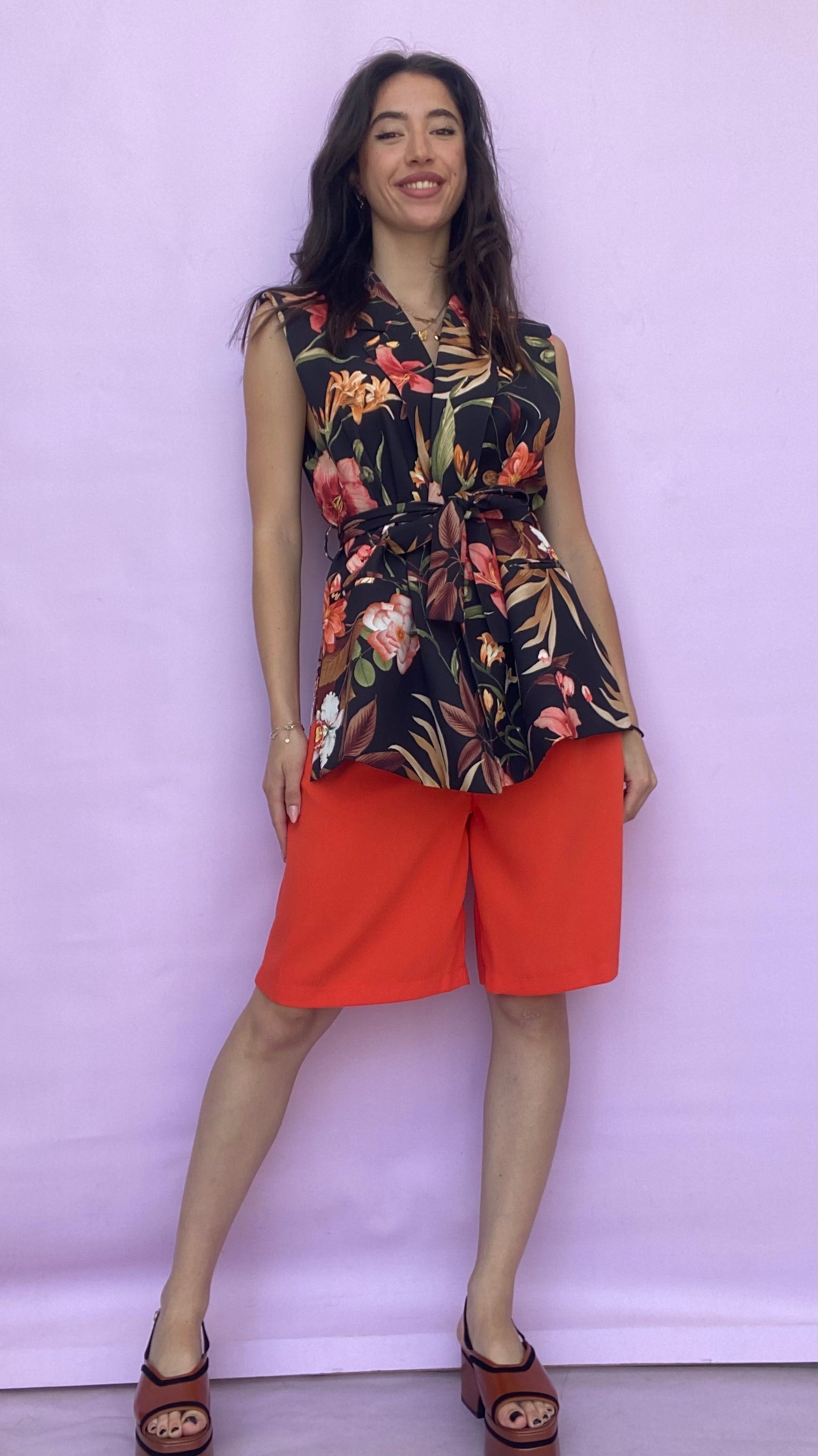 Orange long bermuda Baroc Boutique