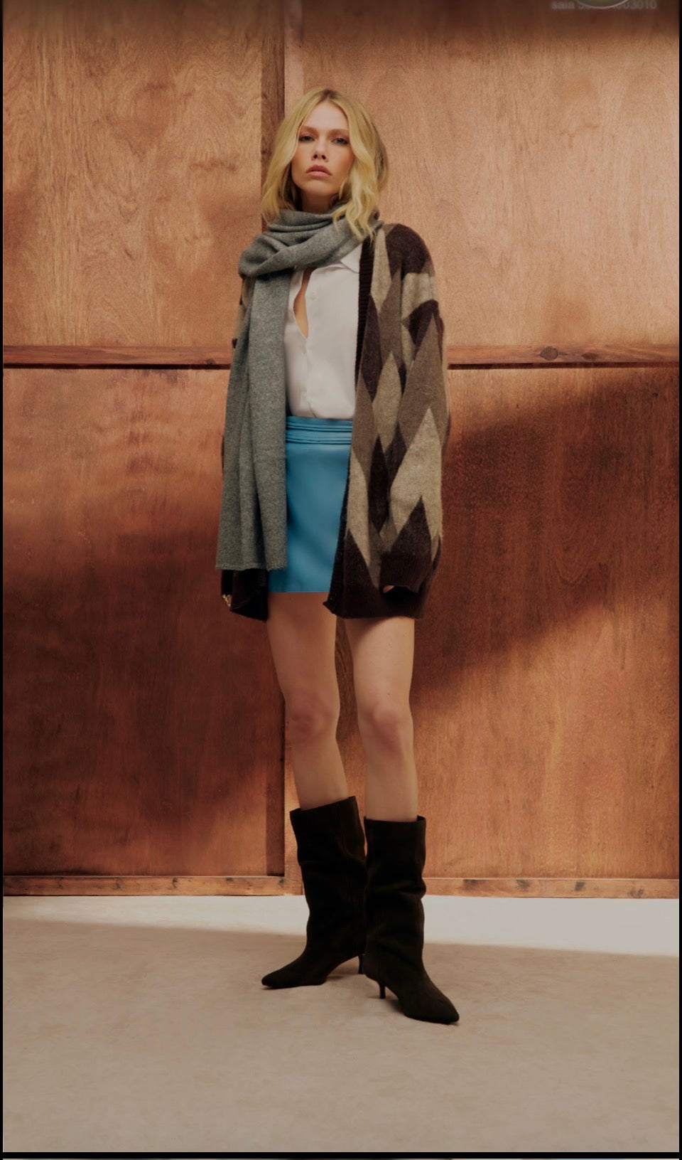 Oversized geometric knit cardigan-slouchy button up Baroc Boutique