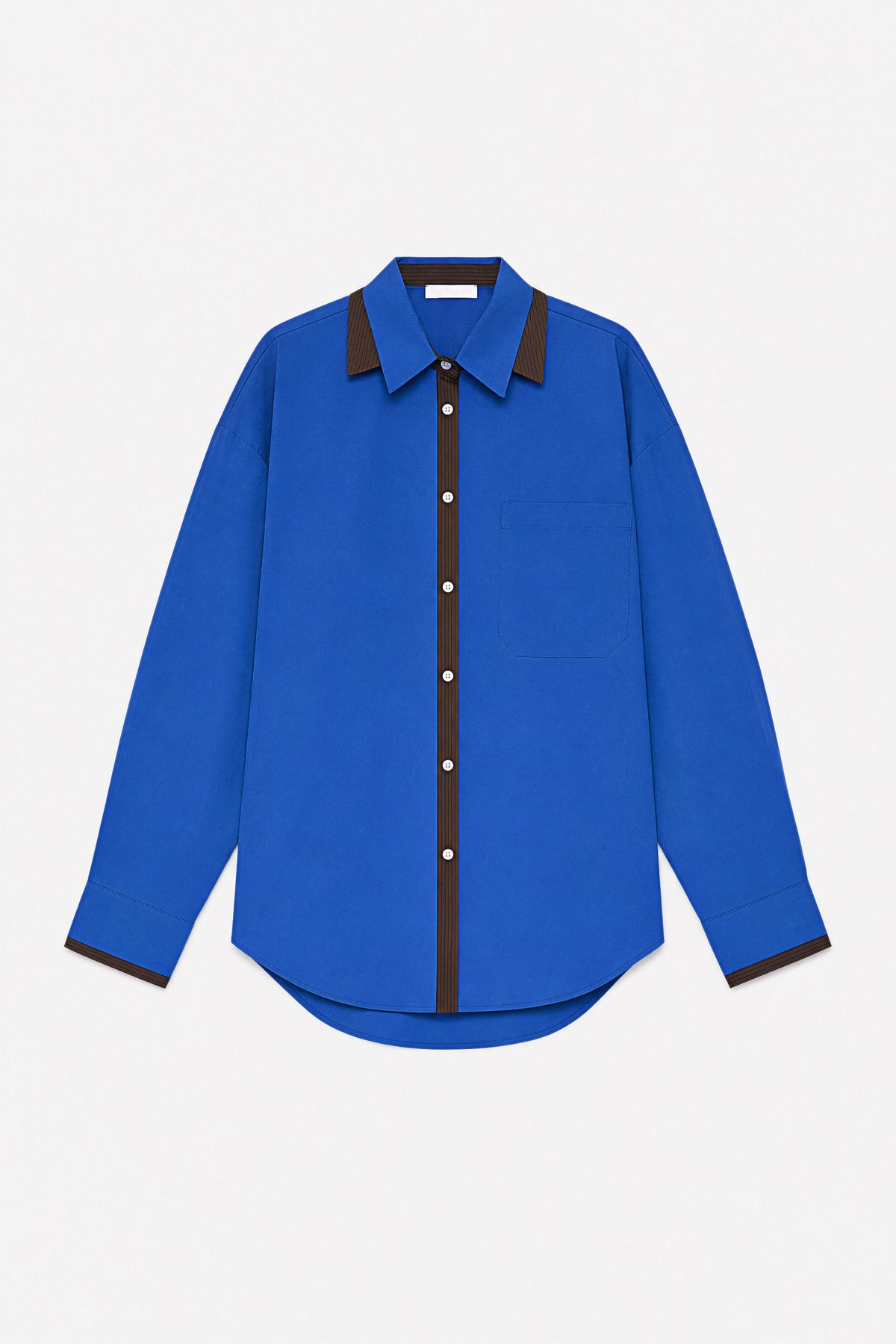 Oversized shirt with detailed striped fabric and short Baroc Boutique
