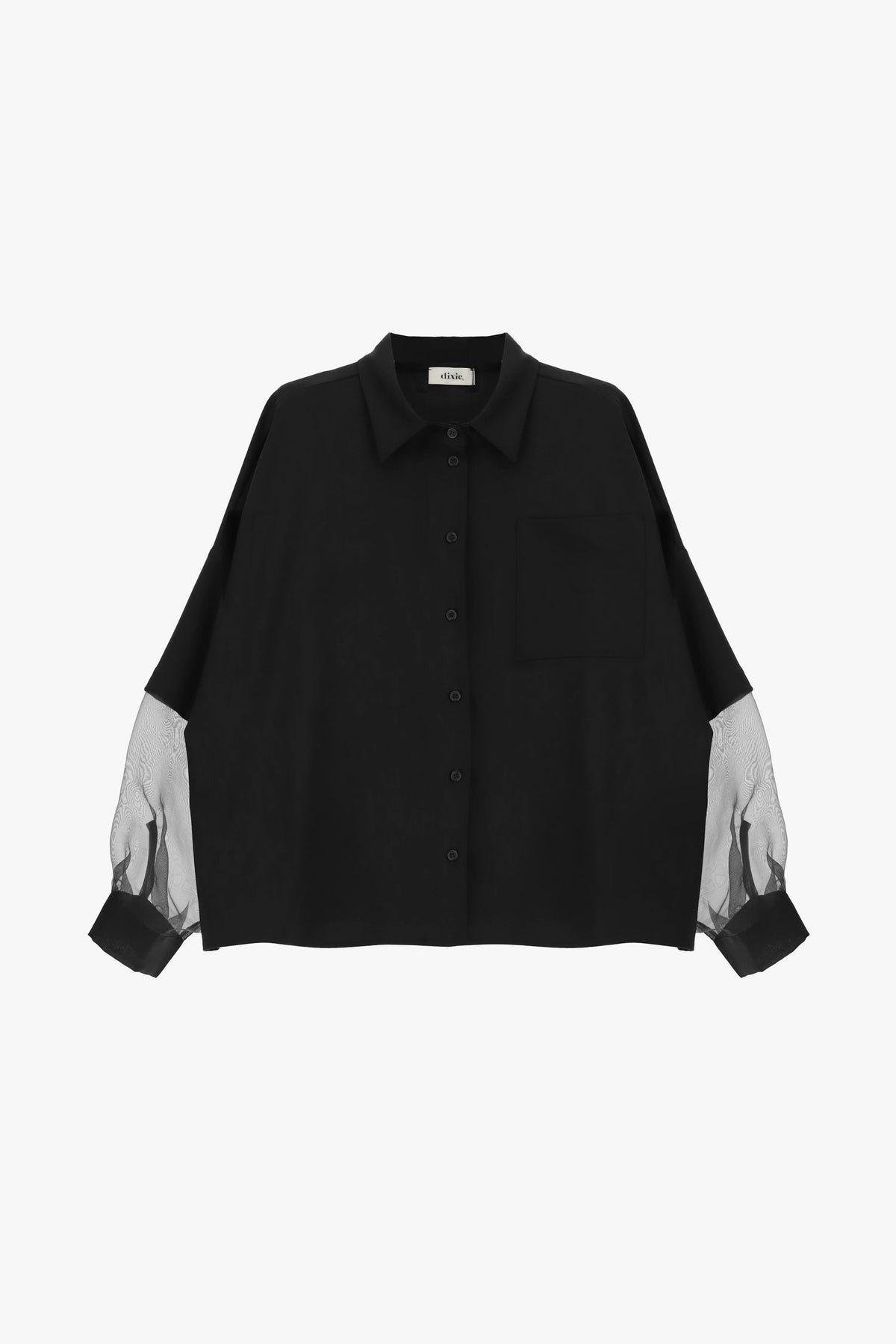 Oversized shirt with transparant sleeves and pocket Baroc Boutique