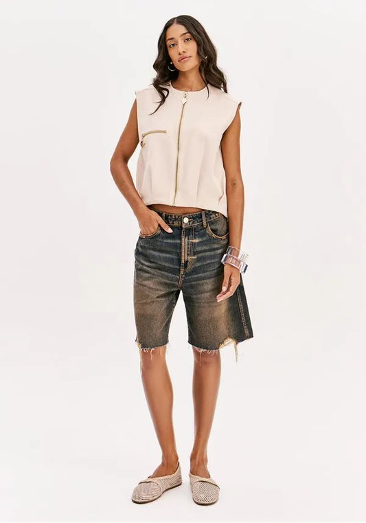 Oversized vest with zip on the front Baroc Boutique