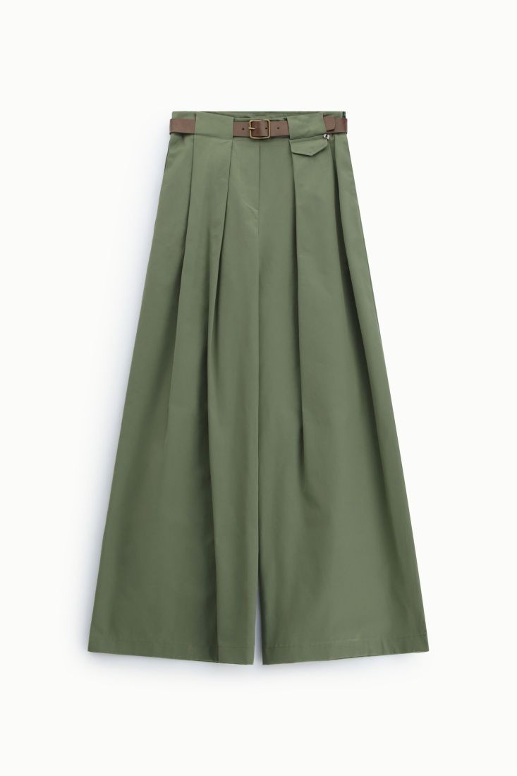 Palazzo high rise pants with belt details Baroc Boutique