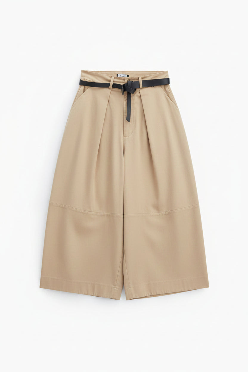 Palazzo trousers cropped high-waist with belt Baroc Boutique