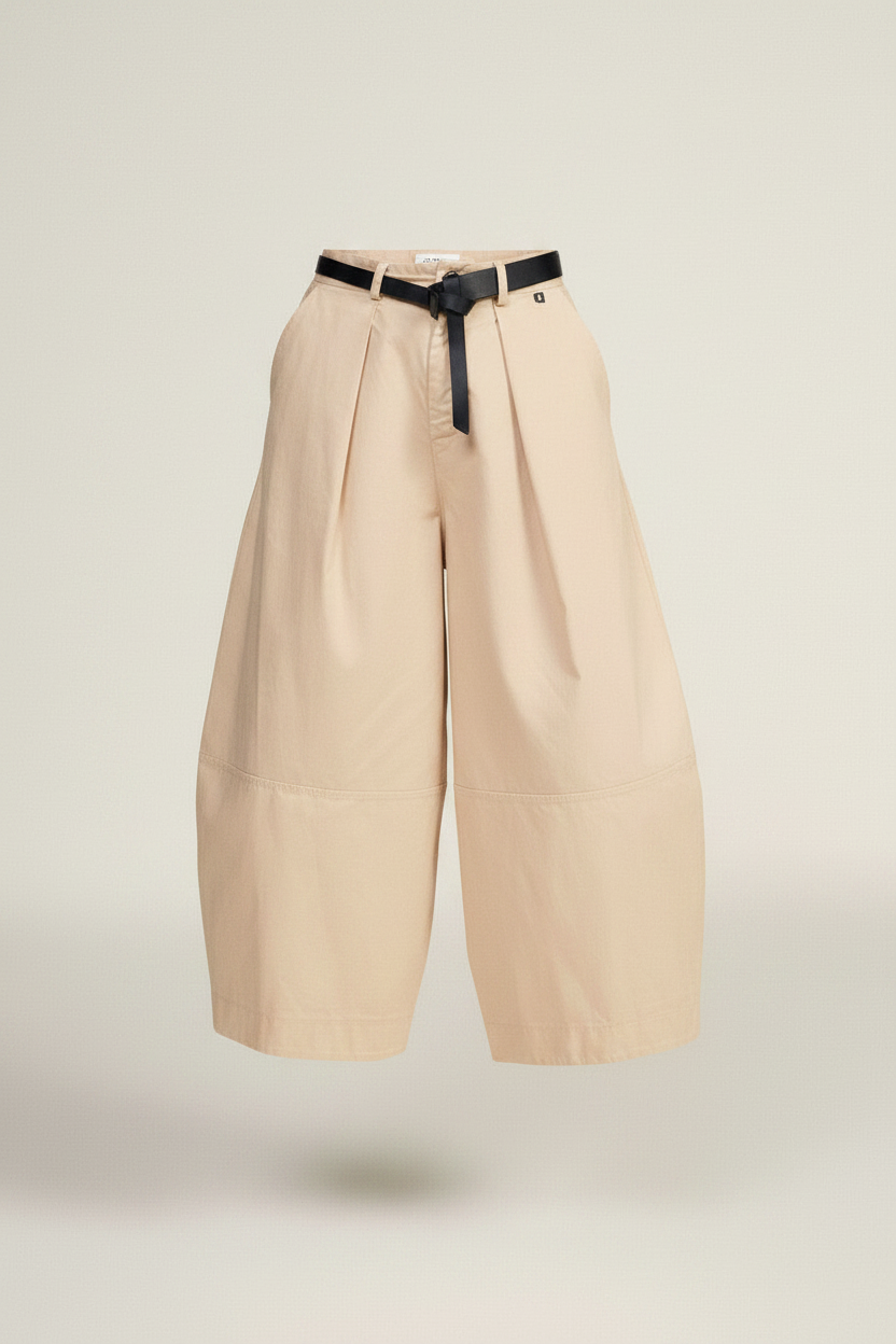 Palazzo trousers cropped high-waist with belt Baroc Boutique