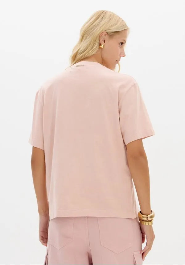 Pink regular fit short sleeved  t-shirt Baroc Boutique