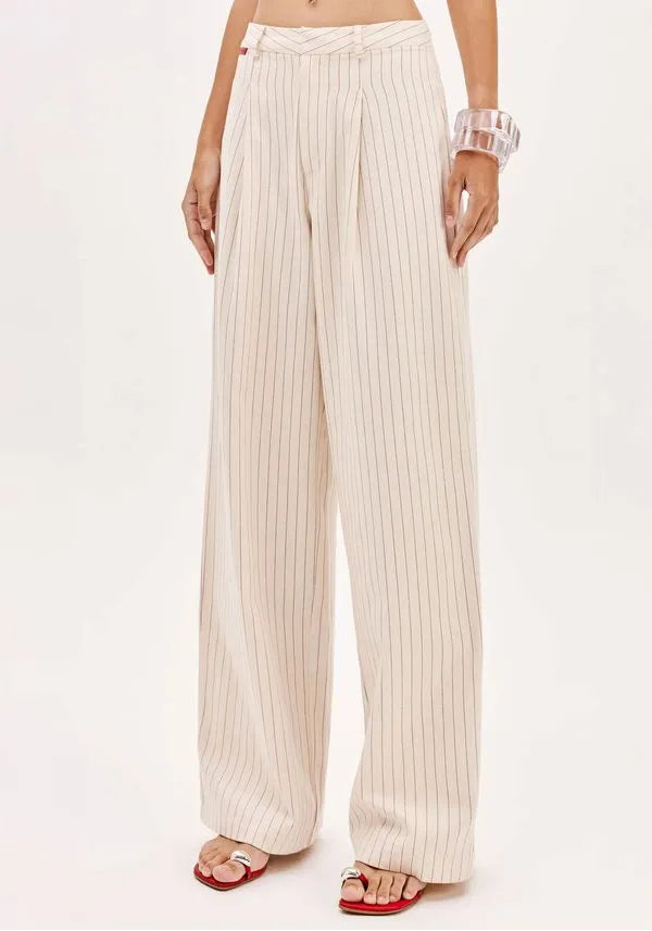 Pinstriped highwaisted semi flared pants Baroc Boutique