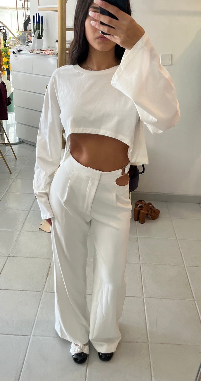 Pleats trouser with cut out on the side Baroc Boutique