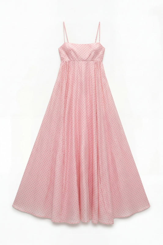 Polka dot long dress with spaghetti straps Baroc Boutique