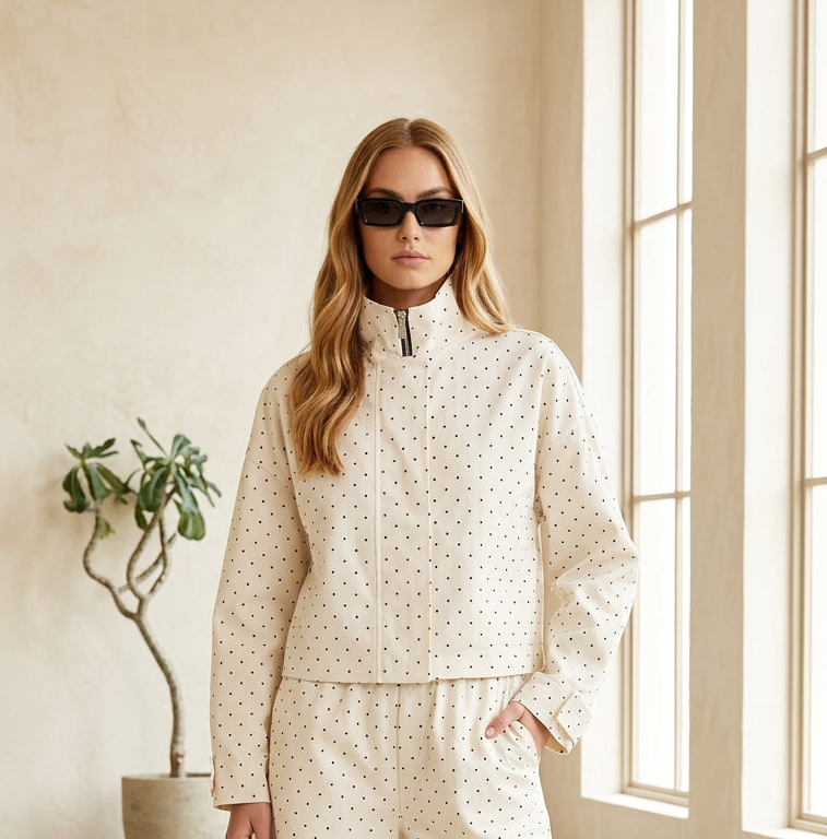 Polka dot zip-up jacket Baroc Boutique