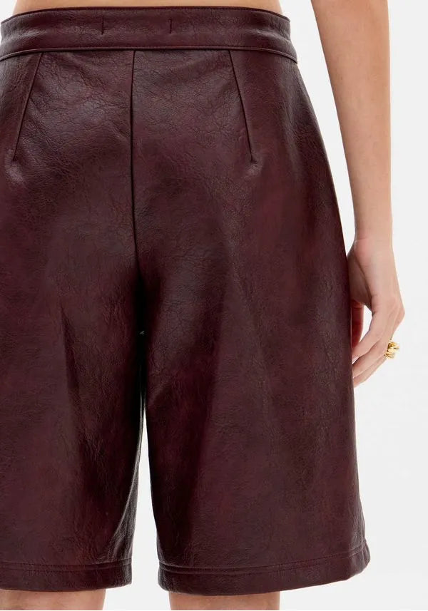 PU Leather Cargo Bermuda Shorts Baroc Boutique