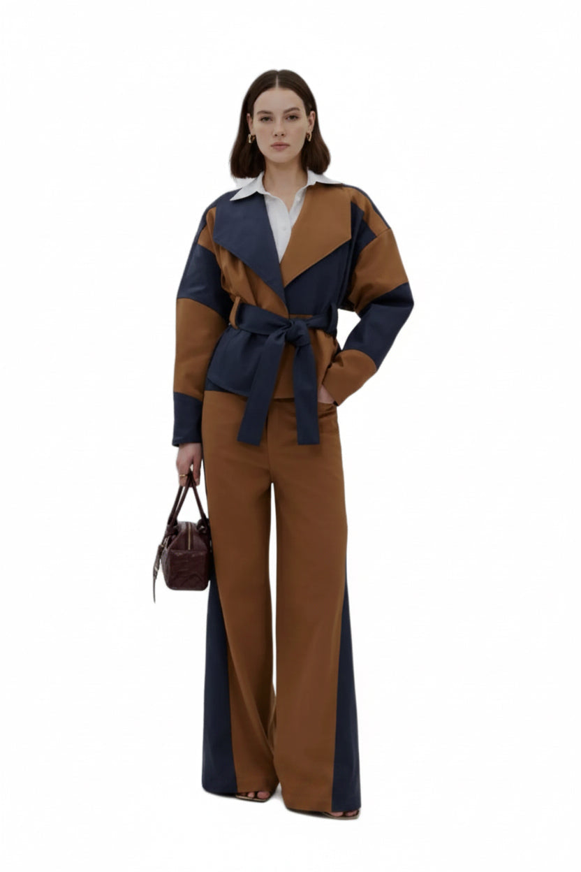 Relaxed high waist panel denim pants Baroc Boutique