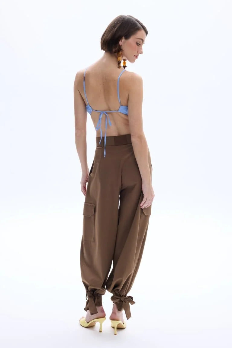 Brown Cargo pants with strings on the hem Baroc Boutique S/M