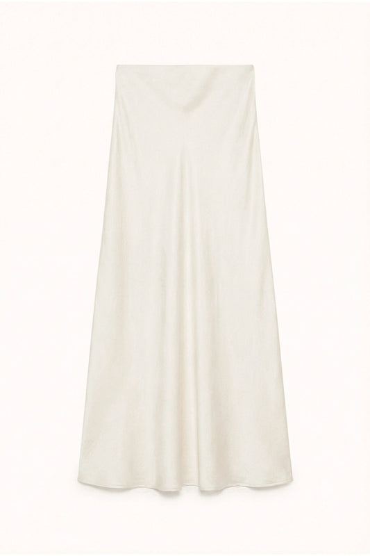 Cream Maxi skirt in cupro blend Baroc Boutique S/M