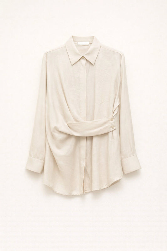 Cream shirt with cupro blend Baroc Boutique S/M